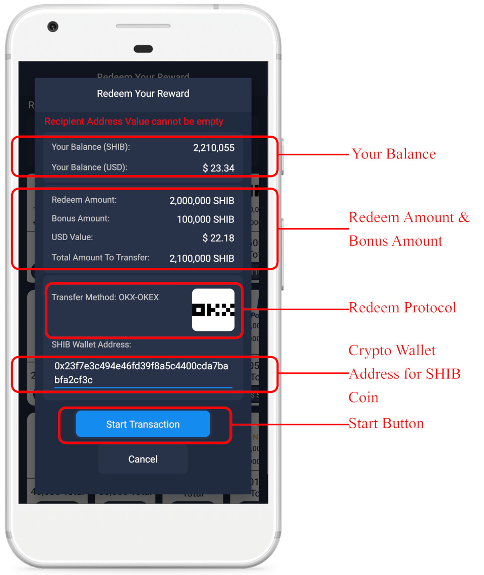 Withdraw Step 3 - OKX Details